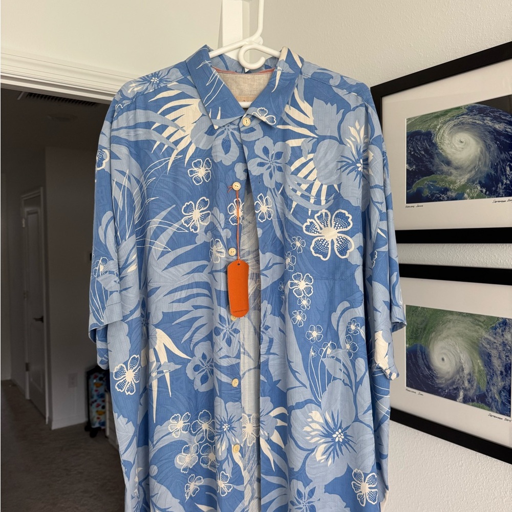 Tommy Bahama Light Blue Tropical Shirt